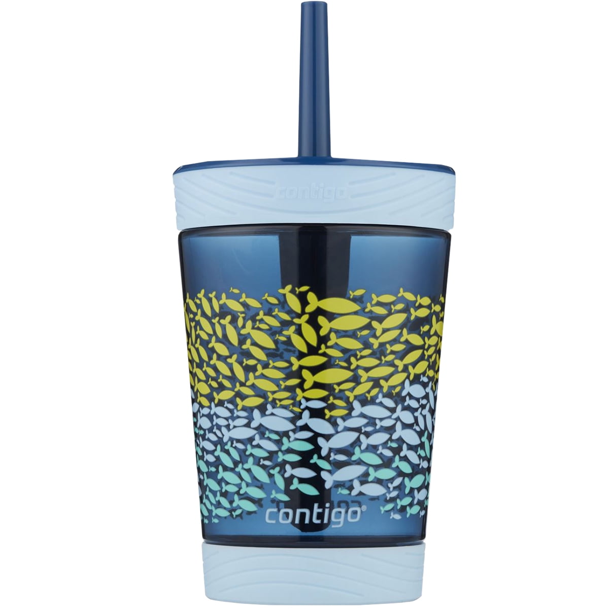 Contigo Kids SpillProof Tumbler with Straw Nautical Blue, 14 fl oz