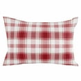 thumbnail image 2 of Red Checkered Throw Pillow Cover, Pillowcase Protectors with Zipper, Breathable Decorative Lumbar Pillow Case Cover, Red White Plaid Farmhouse Pillow Shams for Couch Sofa 16x24Inch, 2 of 8