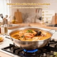thumbnail image 3 of 5-Ply Stainless Steel Saute Pan, Stock Pot with Clear Glass Lid, Uncoated Cooking Pot with Scald-proof Silicone Handle Cover, Deep Frying Pan for Induction, Oven, Gas, Dishwasher Safe, 3 of 7