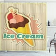 thumbnail image 1 of Ambesonne Ice Cream Shower Curtain, Vintage Funky, 69"Wx84"L, Multicolor, 1 of 3