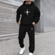 thumbnail image 1 of Ceisia Stretchy Warm Mens Loose Fit Cross Star Print Hooded Tracksuit Two Piece Set Gifts, 1 of 5