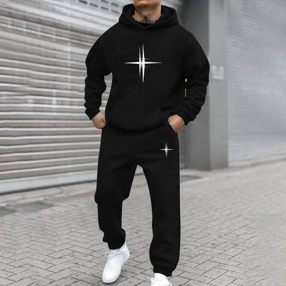 Vetsdori Sweatsuits 2 Piece Sets Mens,Tracksuits 2pcs Sets Mens,Loungewear Casual Workout Outfits Sports Athletic Gym Pocket,Hooded Sweatshirts and Joggings for Men