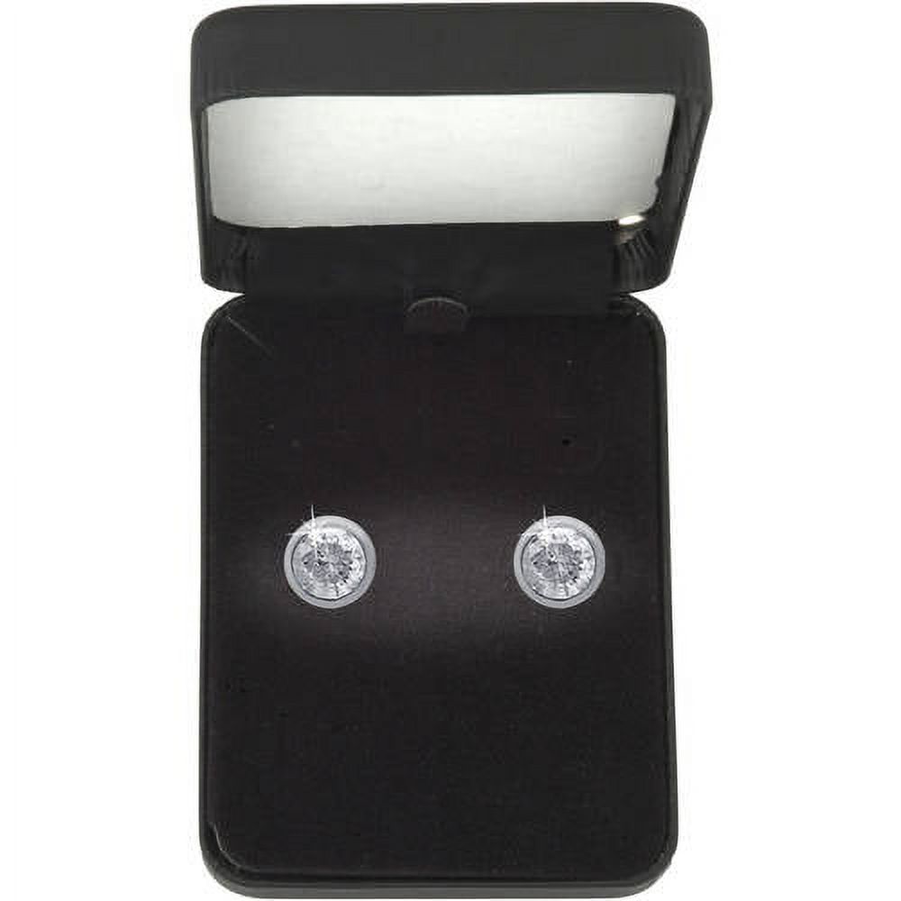 1-1/2 Carat T.W. Round Diamond 14kt White Gold Bezel Stud Earrings, IGL Certified, Comes in a Box