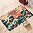 thumbnail image 3 of DouZhe Japanese Style Big Ocean Waves Rugs Doormat, Non-Slip Machine Washable Carpets Floor Door Mat , 36" x 24", 3 of 6