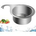 thumbnail image 1 of Cesta colra de desagüe de fregadero de acero inoxidable, colr multifunción para fregadero colr, fregadero de cocina, filtro de residuos de alimentos y verduras, frutas limpias (1), 1 of 3