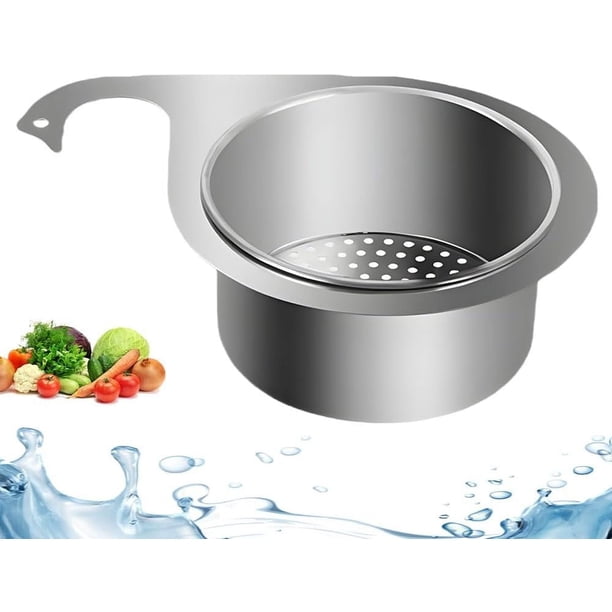 Cesta colra de desagüe de fregadero de acero inoxidable, colr multifunción para fregadero colr, fregadero de cocina, filtro de residuos de alimentos y verduras, frutas limpias (1)