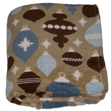UPC 617529422901 product image for NorthCrest Home Oversized Blue Brown Bulbs Christmas Microplush Throw Blanket | upcitemdb.com