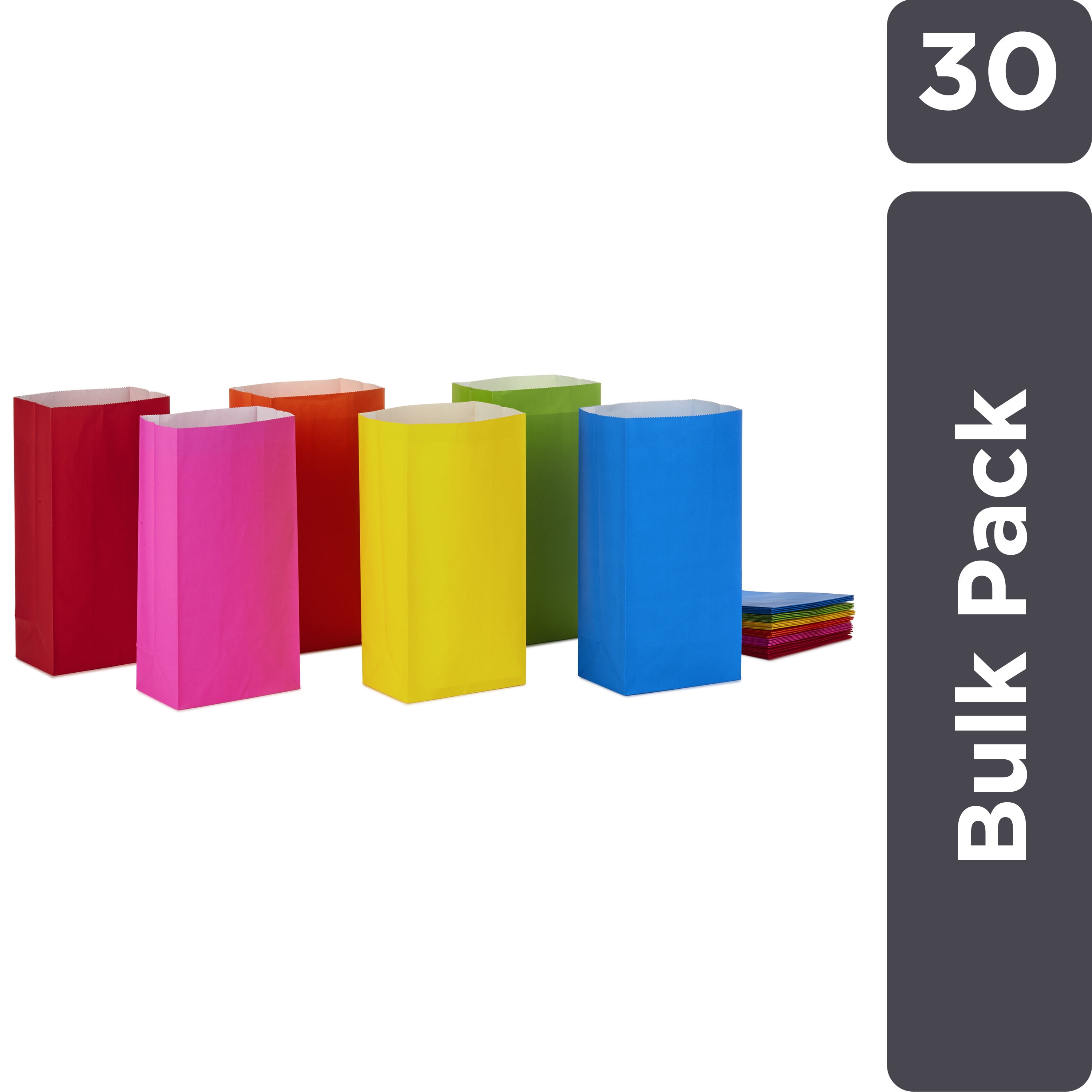 Hallmark Solid Multi-color Wrapped Party Bags, 30 Count