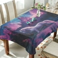thumbnail image 5 of 54x72 Inch Tablecloth Polyester Square Tablecloth for Home Kitchen Dinner Decor White Unicorn and Castle, 5 of 9