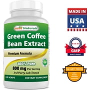 2 Pack Best Naturals Green Coffee Bean Extract 800 mg 120 Vegetarian Capsules
