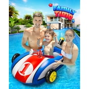 Hot Bee Inflatable Ride-on Pool Floats with Water Gun for Kids, Car Swimming Toys, Summer Outdoor Pool Game Toys for Ages 3-8, Toddler Pool Float Boys Girls 3 4 5 6+