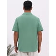 thumbnail image 3 of DARING DIVA Men's Linen Chest Pockets Short Sleeves Button Down  Shirt S Green, 3 of 7