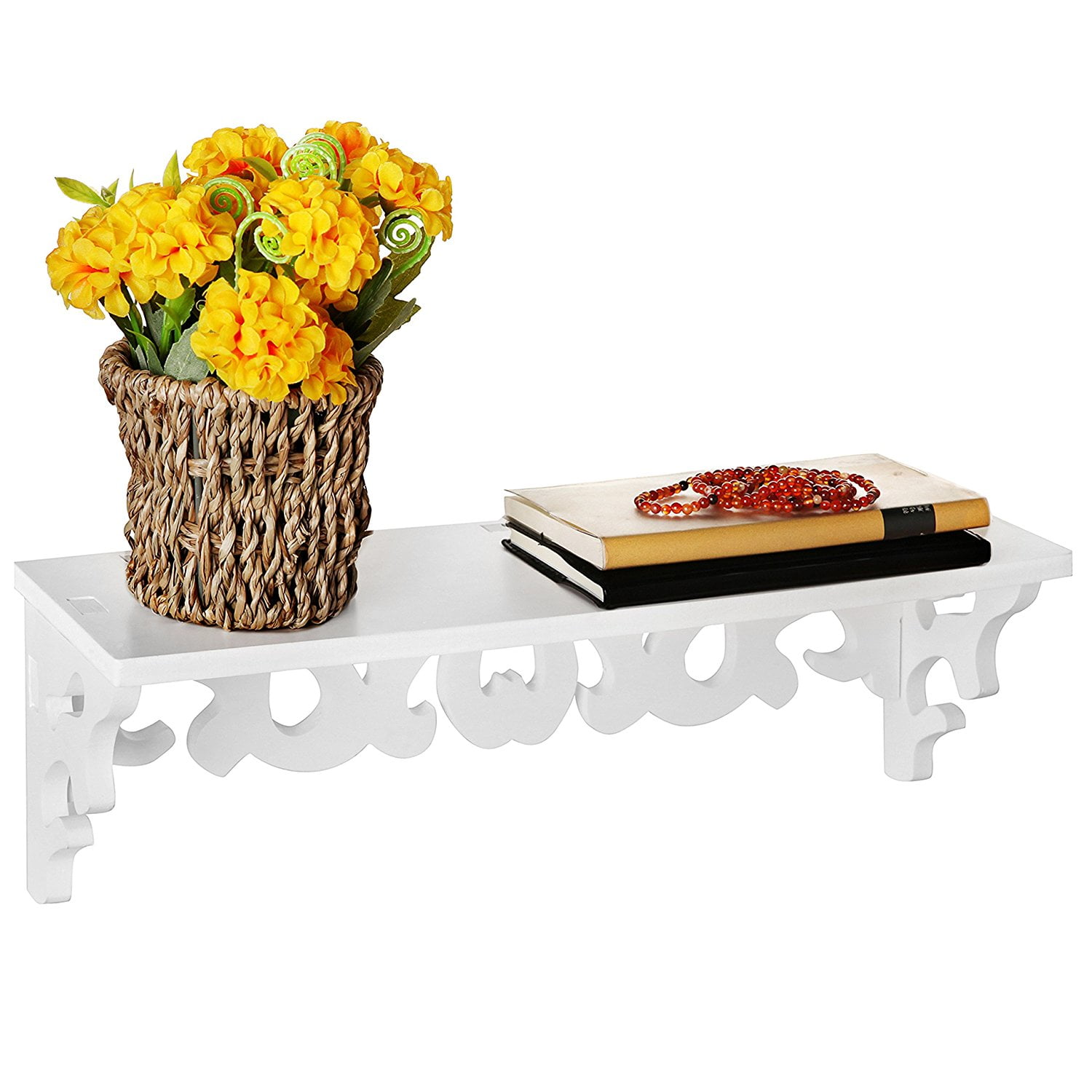 WALFRONT White Wall Mounted Shelves Display Shelf Floating Storage