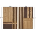 thumbnail image 4 of DecMode Brown Wooden Carved Two-Toned Striped Geometric Wall Decor (2 Count), 4 of 15
