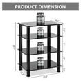 thumbnail image 3 of 4-Tiers Media Compontent TV Stand Audio Video Tower Tempered Glass Shevles for TV, Xbox, Gaming Consoles, Media Component, Device, 3 of 8