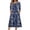 Dark Blue, variant on Summer Dresses for Women 2026 - 3/4 Sleeve Flowy A-Line Midi with Pockets Crewneck Boho Floral, Wedding Guest ,Beige L