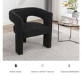 thumbnail image 2 of LOCUS BONO Boucle Accent Chair Set of 2, Modern Living Room Chair, Comfy Barrel Armchair Single Sofa Chair for Bedroom, Office, Fully Assembled (Black), 2 of 5