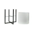 thumbnail image 6 of (3 pack) Mainstays 11 inch White Round Metal Planter with Black Metal Stand, 11 in Length x 15 in Height, Indoor, 6 of 10