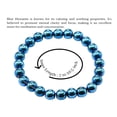 thumbnail image 2 of Blue Peacock Hematite Bracelet - 8mm Beaded Stretch Bracelet and Healing Stones, 2 of 6