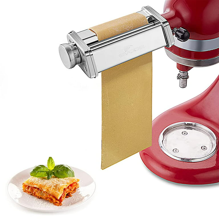 COOLCOOK Pasta Press KitchenAid Attachment, Pasta Kitchenaid Attachment,  Kitchen Aid Pasta Roller Attachment for KitchenAid Stand Mixer, Stainless