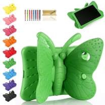 Dteck Case for iPad 9th/8th/7th Gen, iPad 10.2 Kids Case, iPad Pro 10.5/iPad Air 3 Case, Light Weight Shockproof EVA Foam Protective Tablet Cover Handle Stand Butterfly Child Friendly Case, Orange