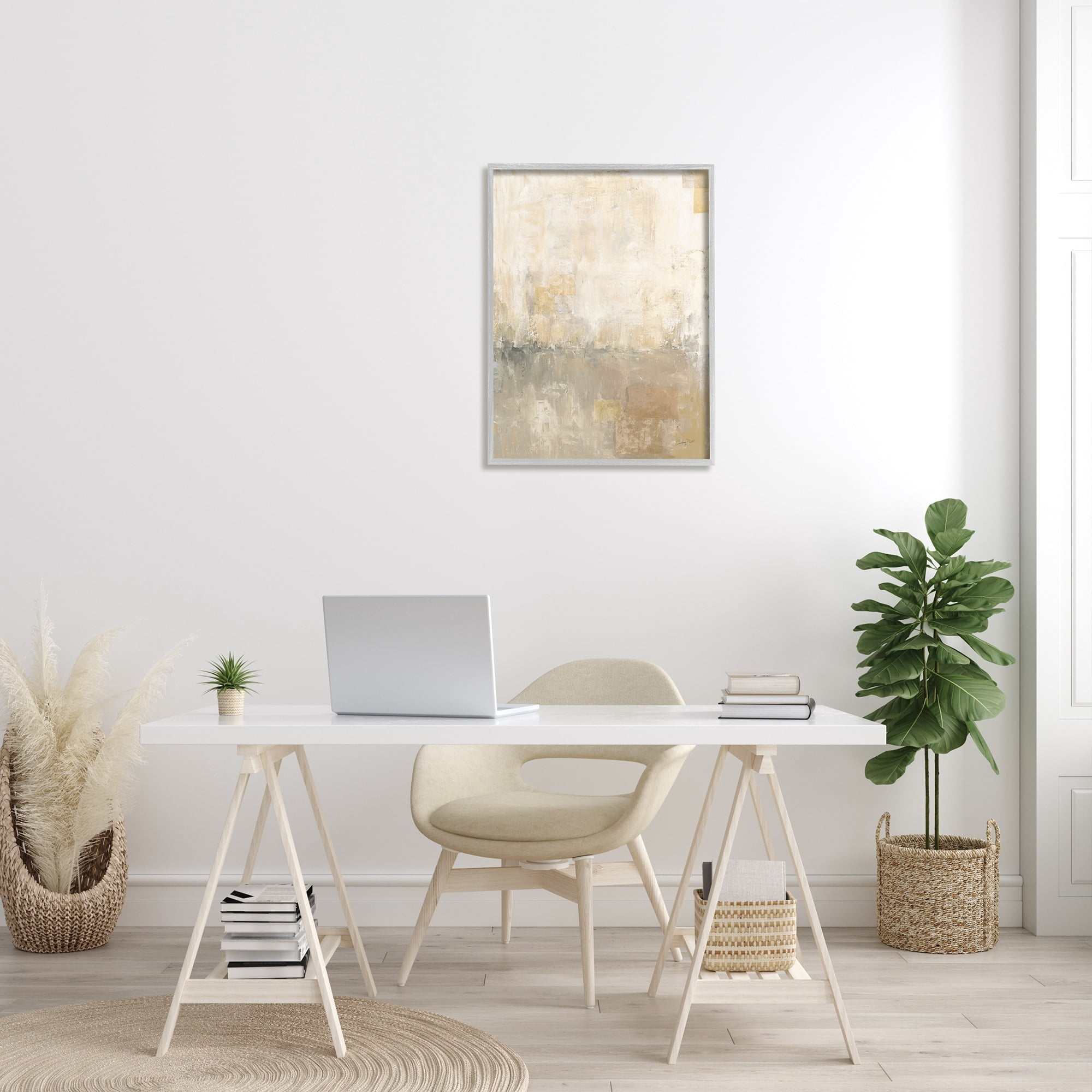 Stupell Industries Abstract Desert Horizon Landscape Distressed Grey Beige Shapes, 24 x 30, Design by Courtney Prahl