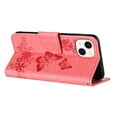 thumbnail image 6 of Feishell Wallet Case for iPhone 15 Plus,Retro PU Leather Butterfly Embossed Pattern Full Protection Anti-Scratch Magnetic Clasp Flip Holder Card Slots & Cash Pocket Phone Cover,Pink, 6 of 9