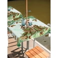 thumbnail image 2 of Outdoor Tablecloth with Umbrella Hole for Patio/Picnic/Party/Camping, Cute Raccoon Forest Waterproof Table Cloth Square Cover Washable, Green Trees Cone Leaves Mushroom (60"x 60"), 2 of 8