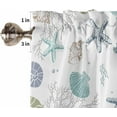 thumbnail image 5 of Coastal Kitchen Curtains and Valances Set, Rod Pocket Ocean Theme Tier Curtains 24 Inch Length, 3 Piece Nautical Starfish Seashells Short Cafe Drapes Sea Coral Beach Conch Window Treatments Set, 5 of 6