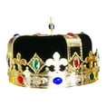 thumbnail image 4 of King Crown Hat Fancy Dress Cosplay Dress up Masquerade Stage Show Tiaras Crown Birthday Hat para fiesta de graduación Vacaciones Negro Fernando Sombrero de corona de rey, 4 of 8