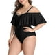thumbnail image 1 of Trajes de baño de una pieza con hombros descubiertos de talla grande para mujer Trajes de baño con control de barriga Trajes de baño Xemadio HMHZ262-5, 1 of 7