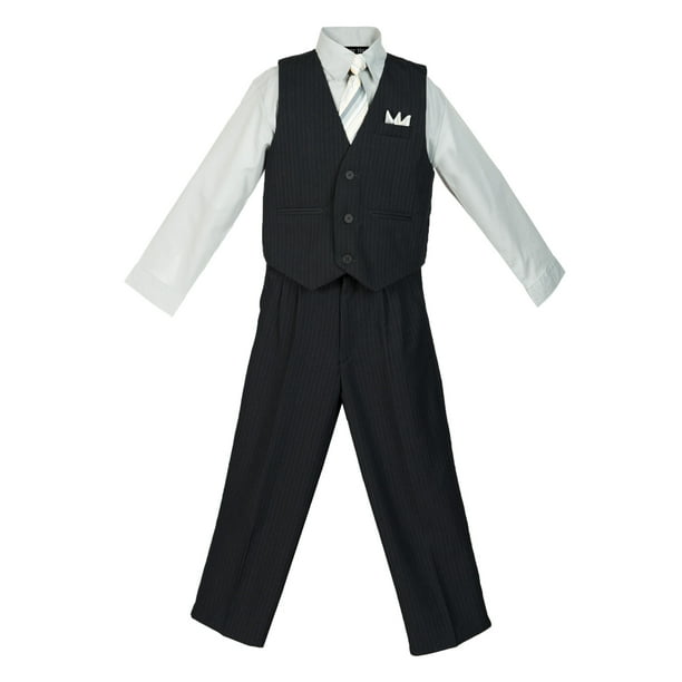 Avery Hill Boys' 4 Piece Pinstripe Vest Set (Toddler, Little Boys, Big ...