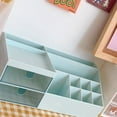 thumbnail image 2 of Desktop Storage Box Multi Grid Design Cute Beautiful Desktop Organizer Storage Box for Stationery Pens Light Green, 2 of 4