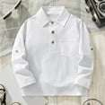 thumbnail image 3 of Kiijoy Big Boy Cotton Long Sleeve Polo Shirt School Uniform Undershirt, Sizes 9-10, 3 of 8