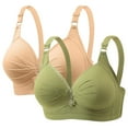 thumbnail image 2 of Women'S Wirefree Push-Up Bra with Front Button Closure, Breathable Printed Design for Everyday Comfort 38, 2 of 7