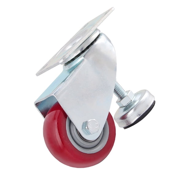 LABRIMP Red Polyurethane Caster Wheel Replacement 1Pc Universal Flexible Sliding Wheel for Home Use and Furniture