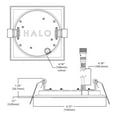 thumbnail image 3 of HALO 4 inch Square Recessed LED Ceiling & Shower Light  Canless Ultra Thin Downlight  2700K/3000K/3500K/4000K/5000K Selectable White, 3 of 7