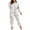 White, variant on Women's Long Sleeve Long Pants Pajama Set - Outdoor Wear Suitable Loungewear - Blue Size XXL