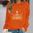 thumbnail image 2 of Burnt Orange Teen Girls Skeleton Halloween Sweatshirt S, 2 of 6