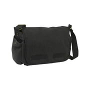 Everest Small Cotton Canvas Messenger Bag- Black