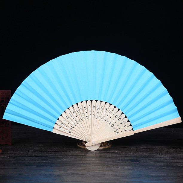 Abanico plegable en blanco de 7 pulgadas, abanico de papel para pintar para niños, abanico de color blanco, materiales creativos hechos a mano para bricolaje en jardín de infantes