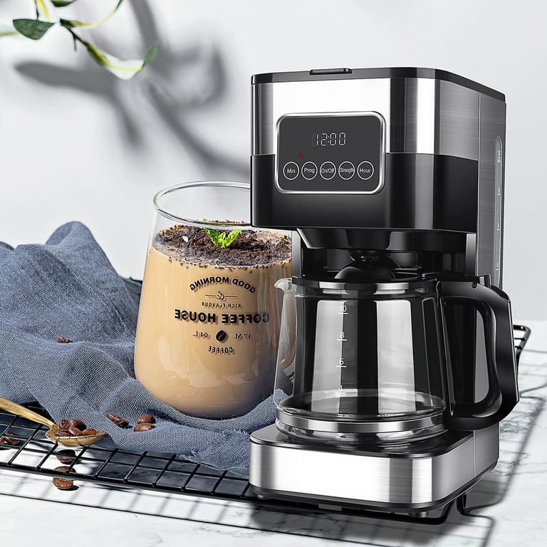 10 Cup Drip Coffee Maker Grind And Brew Automatic Coffee Machine 900W Aluminum