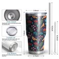 thumbnail image 3 of 30oz Pioneer Flower Floral Print Pattern Tumbler, Double Wall Vacuum Insulated Cup, BPA-Free Leak Proof Lid & Reusable Straws, Hot 12h, Cold 34h, 3 of 6
