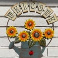 thumbnail image 2 of GOOHOCHY Hierro Arte Girasol Colgante Bienvenido Signo de la placa Colgando Decoración de la puerta, 2 of 8