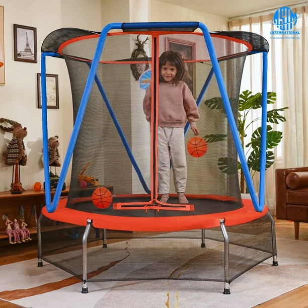 Zupapa Small Trampolines with Basketball Hoop Indoor Outdoor Mini