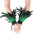 thumbnail image 2 of TRUBKH Wedding Gloves Satin Gloves Fingerless Gloves Tea Party Gloves for Women Mesh Gloves Silk Gloves Fishnet Arm Sleeves Green One Size, 2 of 3