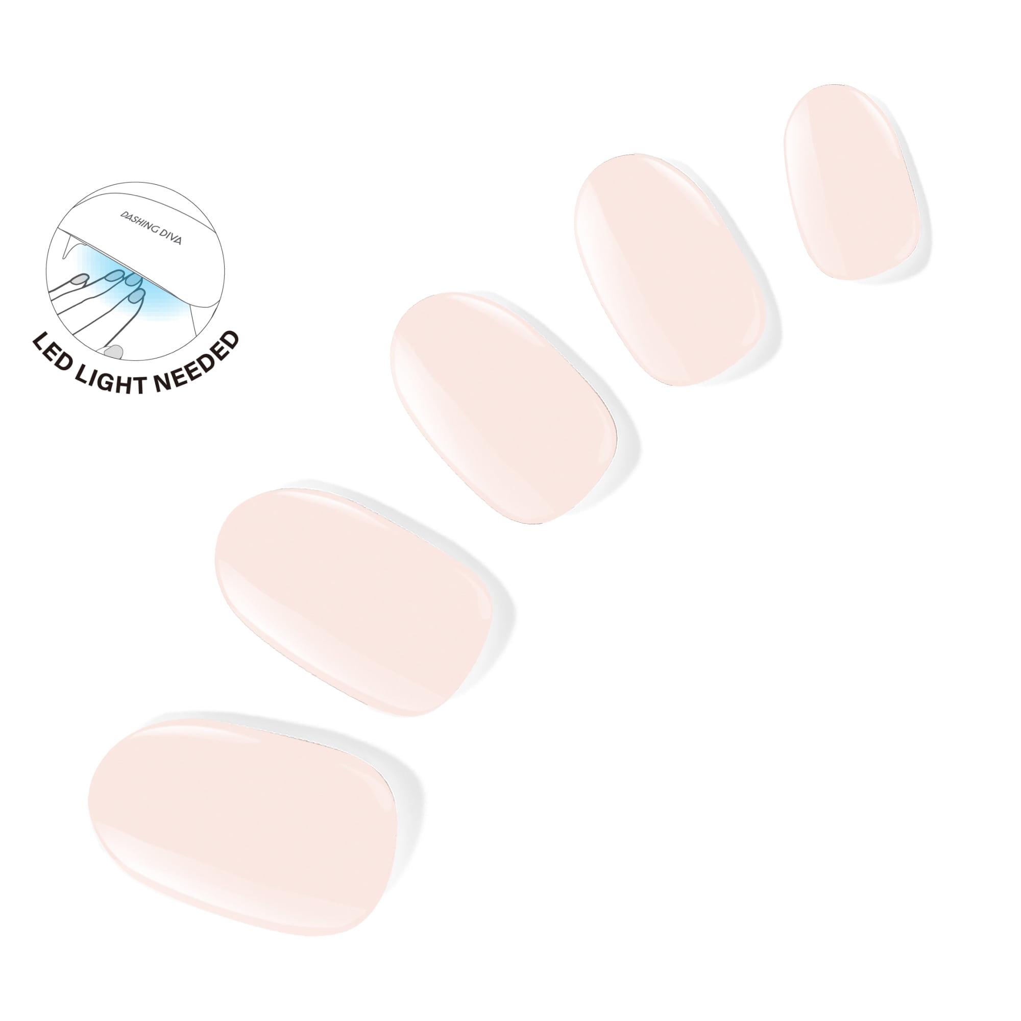 Dashing Diva GLAZE, Starter Kit, Semi-Cured Gel Nail Polish Strips, Between the Sheets, Includes 32 Strips and LED Lamp