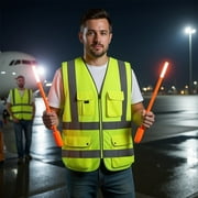G & F Reflective Vest Safety Vest High Visibility with Reflective Strips ANSI Class 2, XL Yellow