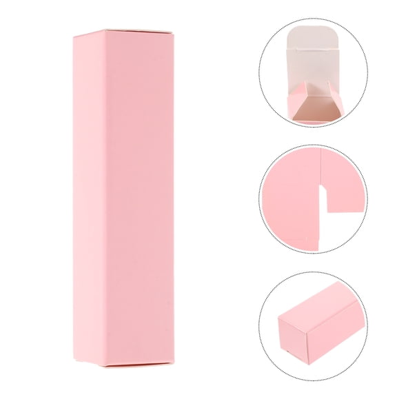 MUSEYA 25Pcs Pink Paper Lip Gloss Packaging Box Simple Stylish Case for Daily Storage Use