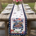 thumbnail image 4 of Independence Day Truck Table Runner 90 Inches, Vintage Star Firework 4th of July Bed Runner Dresser Scarves Tabletop for Indoor Outdoor Parties/Ceremony/Banquet, 13" x 90", 4 of 9